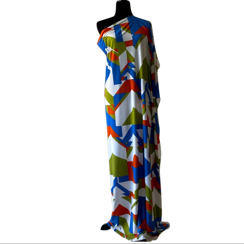 COLOR BLOCK ONE SHOULDER DRESS SIZE XL
